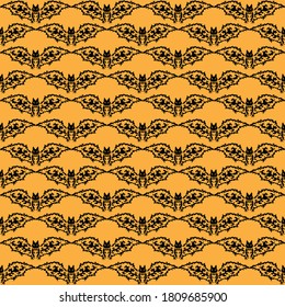 Halloween seamless pattern with bats, design elements. Halloween  pattern for invitations, cards, print, gift wrap, manufacturing, textile, fabric, wallpapers. Trick or treat