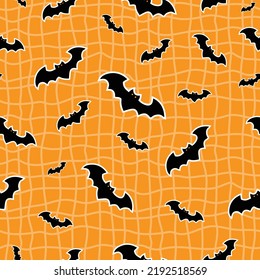 Halloween seamless pattern with bats design for background, wallpaper, clothing, wrapping, fabric
