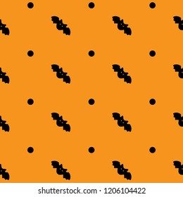 Halloween Seamless Pattern Bats and Dots