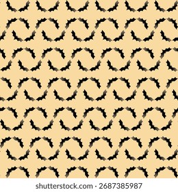 Halloween seamless pattern Bats on creamy background spooky spirit autumn holiday Vector illustration