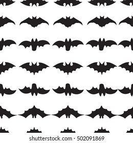Halloween Seamless pattern with bats. Vector illustration.
