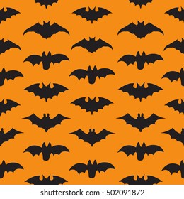 Halloween Seamless pattern with bats. Vector illustration.