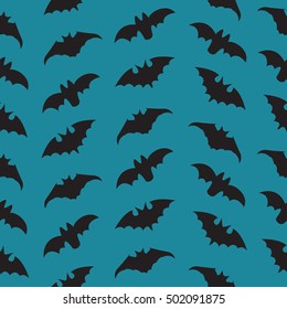 Halloween Seamless pattern with bats. Vector illustration.