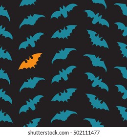 Halloween Seamless pattern with bats. Vector illustration.