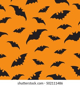 Halloween Seamless pattern with bats. Vector illustration.