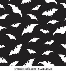 Halloween Seamless pattern with bats. Vector illustration.