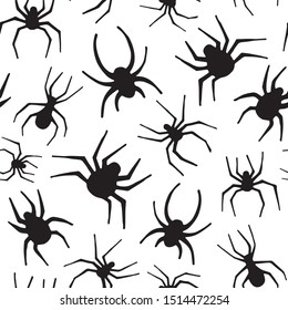 Halloween Seamless Pattern Black Spiders Stock Vector (Royalty Free ...