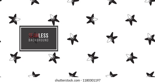 Halloween seamless pattern with black star robber. Cute vector background for decoration halloween cadrs, package paper, flyer. 