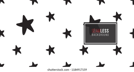 Halloween seamless pattern with black star. Cute vector background for decoration halloween cadrs, package paper, flyer. 
