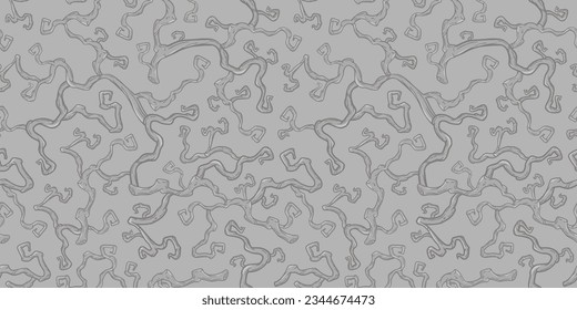 Halloween seamless pattern with blackthorn for monochrome halloween design. Wallpaper or background with plant or autumn branch for october party banner, poster or postcard