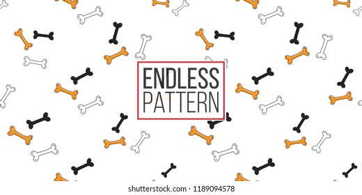 Halloween seamless pattern with bones. Cute vector background for decoration halloween cadrs, package paper, flyer. 