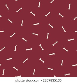 Patrón ininterrumpido de Halloween con huesos sobre un fondo rojo. Truco o trato. Feliz ilustración vectorial de Halloween en un estilo plano. Ideal para tarjetas de vacaciones, decoraciones y papel de regalo