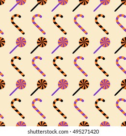 Halloween seamless pattern with candies