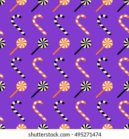 Halloween seamless pattern with candies