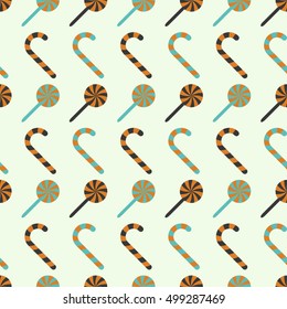 Halloween seamless pattern with candies