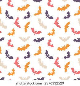 Halloween seamless pattern. Cartoon childish style. Vector illustration