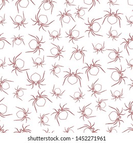 
Halloween. Seamless pattern. Contour image of spiders. Vector illustration.