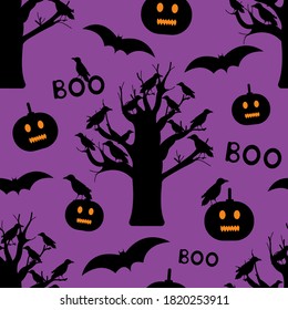 Halloween seamless pattern. Creative digital paper. Vector illustration. 