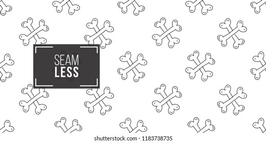 Halloween seamless pattern with crossbones. Cute vector background for decoration halloween cadrs, package paper, flyer. 