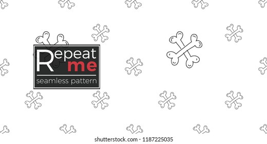 Halloween seamless pattern with crossbones. Cute vector background for decoration halloween cadrs, package paper, flyer. 