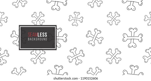 Halloween seamless pattern with crossbones. Cute vector background for decoration halloween cadrs, package paper, flyer. 
