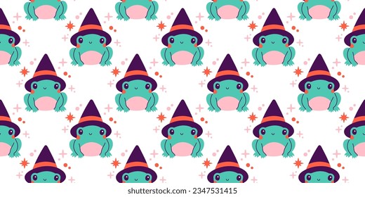 Halloween seamless pattern. Seamless pattern with cute halloween elements. Vector flat design illustration.