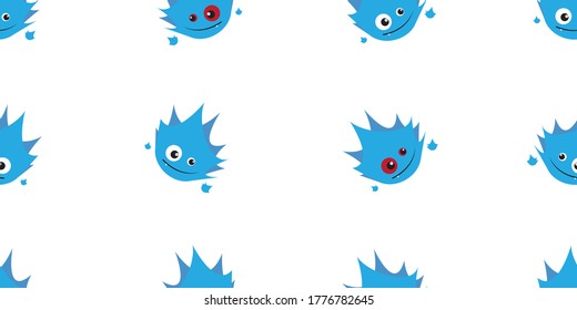 Halloween seamless pattern, Cute ghost on white background, Cute ghost icons.	
