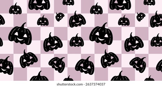 Halloween seamless pattern. Cute pumpkin pattern. Halloween pumpkin hand drawn vector pattern in flat style