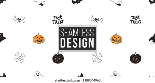 Halloween seamless pattern. Cute vector background for decoration halloween cadrs, package paper, flyer. 