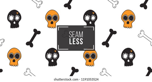 Halloween seamless pattern. Cute vector background for decoration halloween cadrs, package paper, flyer. 