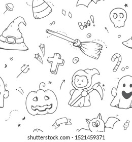 Halloween seamless pattern. Cute vector illustration