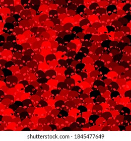 Halloween seamless pattern. Dark sculls in lava texture for halloween party poster. Sculls backdrop in simple style vector illustration