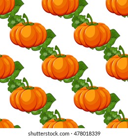 Halloween seamless pattern decoration wallpaper art thanksgiving plant. Background with pumpkin vector orange october pattern. Autumn holiday season pumpkin pattern harvest thanksgiving plant.