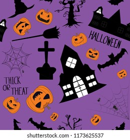 Halloween seamless pattern design.