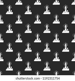 Halloween seamless pattern. Design elements for halloween party poster. Castle pattern seamless in simple style vector illustration