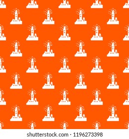Halloween seamless pattern. Design elements for halloween party poster. Castle pattern seamless in simple style vector illustration