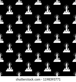 Halloween seamless pattern. Design elements for halloween party poster. Castle pattern seamless in simple style vector illustration
