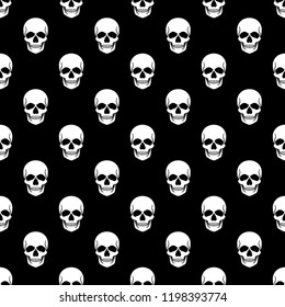 Halloween seamless pattern. Design elements for halloween party poster. Scull pattern seamless in simple style vector illustration