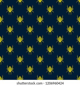 Halloween seamless pattern. Design elements for halloween party poster. Spider pattern seamless in simple style vector illustration