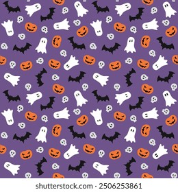 Halloween seamless pattern design illustration.