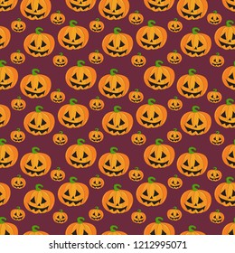 Halloween seamless pattern design with pumpkin. Vector illustration.