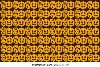 Halloween seamless pattern design with pumpkin ghost