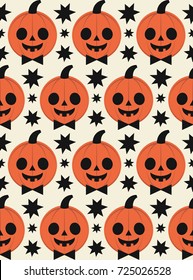 Halloween seamless pattern design with pumpkin. Vector illustration.