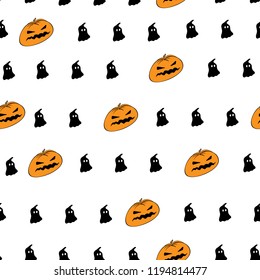 Halloween seamless pattern design. vector