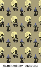 halloween seamless pattern design. vector illustration