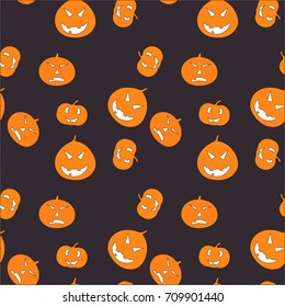 Halloween seamless pattern design with, pumpkin Grey background