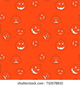 Halloween seamless pattern design with, pumpkin Orange background