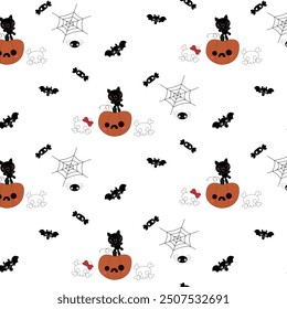 Halloween Seamless pattern for fabrics, textile clothing and wallpaper.Mexico .