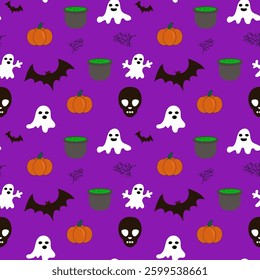 Halloween seamless pattern, funny halloween background