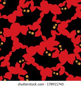 Halloween seamless pattern with funny bats.